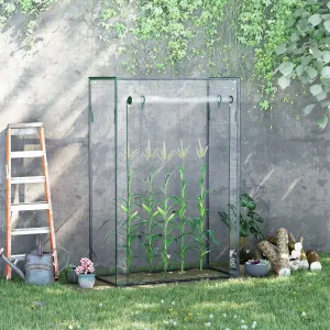 100 x 50 x 150cm Greenhouse Steel Frame PVC Cover with Roll-up Door Outdoor for Backyard, Balcony, Garden, Transparent