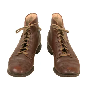 Original U.S. WWII Women’s Army Corps Service Boots Named to Dorothy Jean Eslinger - Size 6½