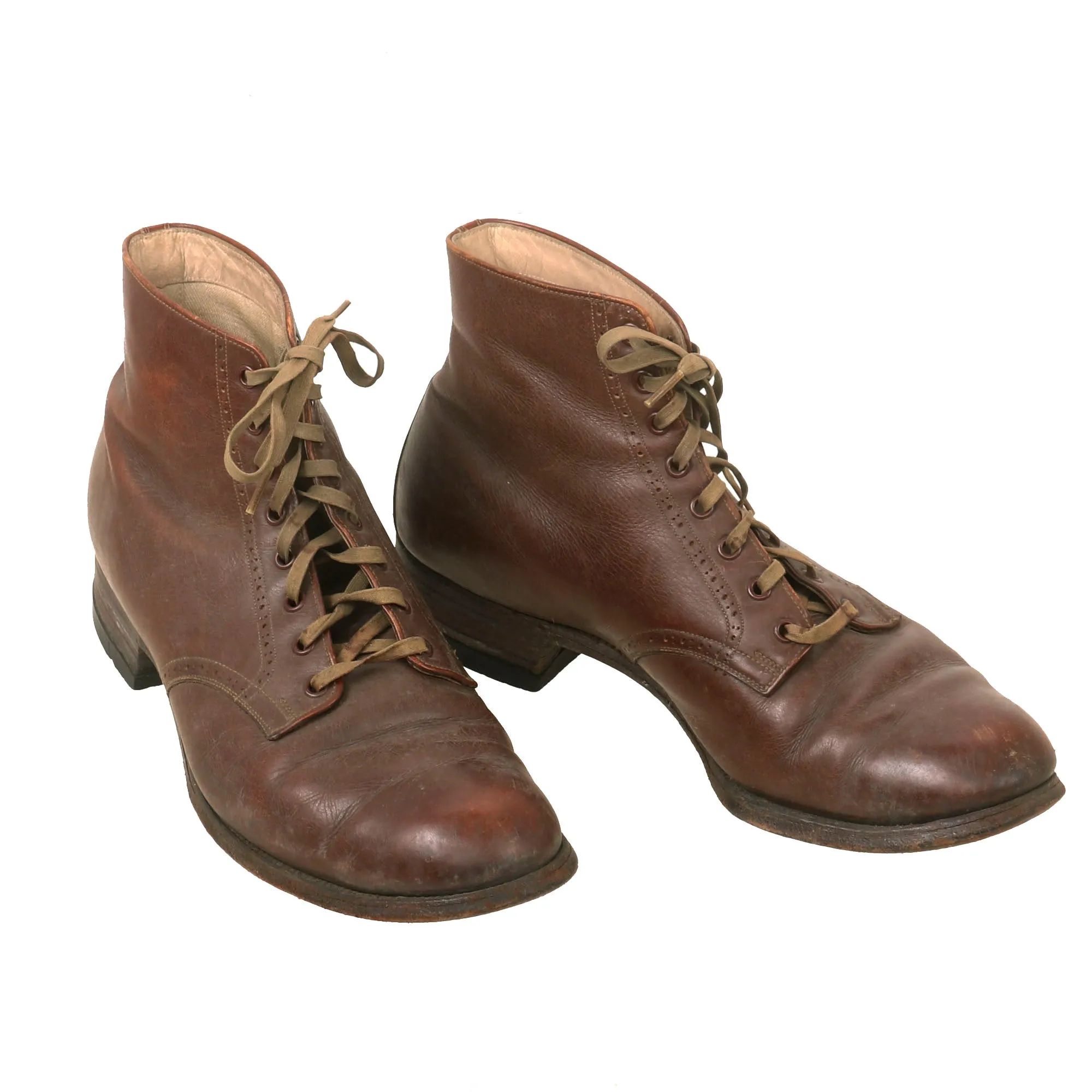 Original U.S. WWII Women’s Army Corps Service Boots Named to Dorothy Jean Eslinger - Size 6½