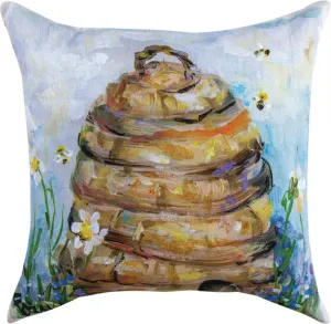 Skep Hive Indoor/Outdoor Pillow by Rozanne Priebe©