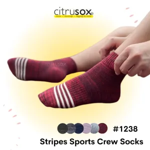 Stripes Sports Running Crew Socks